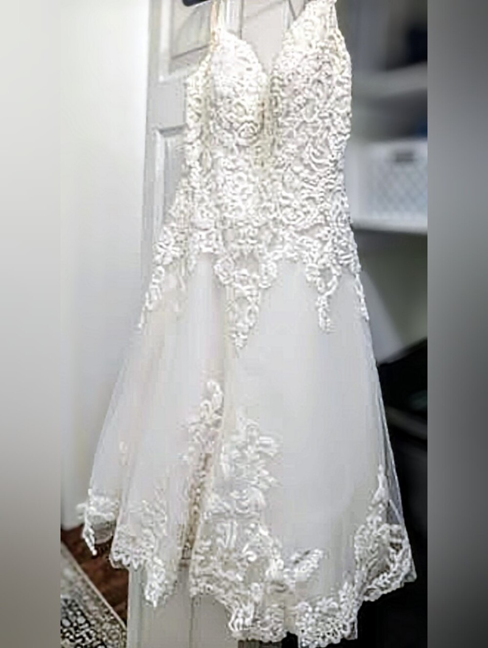 Allure Bridals Lace Tulle Tea-Length Wedding Dress